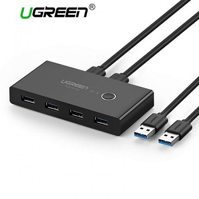  USB Хаб портов Switch UGREEN US216 2 In 4 Out USB 3.0 Sharing (30768)