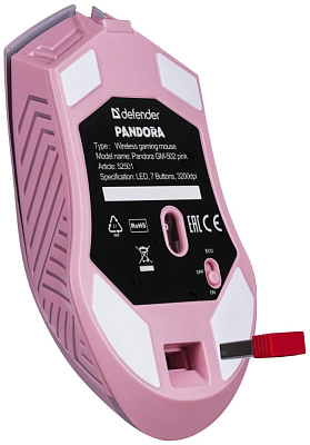 Мышь Defender Pandora GM-502, Pink, (52501)
