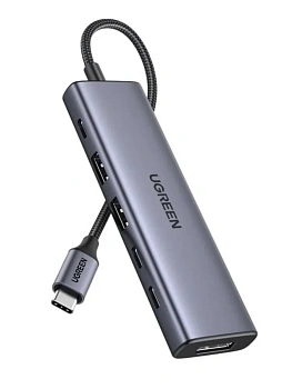 Хаб UGREEN USB-C 6-в-1, CM511 (75586) 