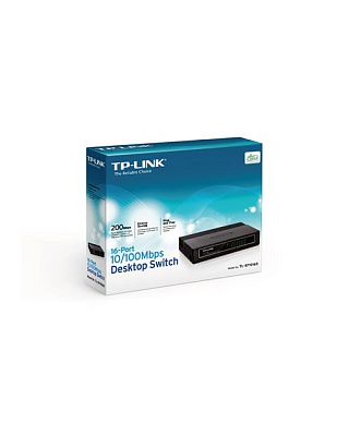 Коммутатор TP-Link TL-SF1016D 16-портовый 10/100 Мбит/с настольный коммутатор (TL-SF1016D)