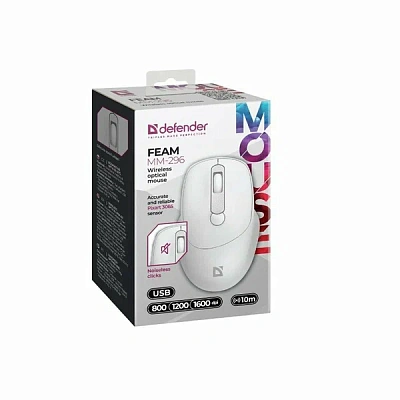 Мышь Defender Feam MM-296, White, (52297)