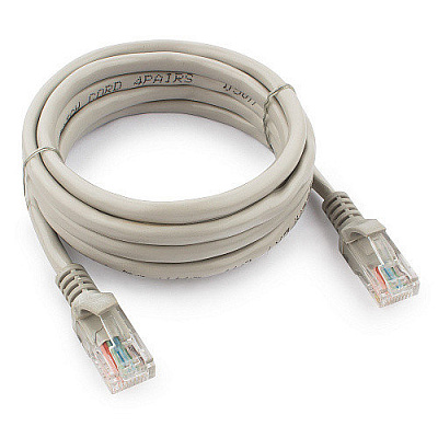 Патч-корд UTP Cablexpert PP12-2M кат.5e, 2м, литой, многожильный (серый) (PP12-2M)