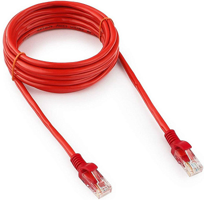 Патч-корд UTP Cablexpert PP12-3M/R кат.5e, 3м, литой, многожильный (красный) (PP12-3M/R)