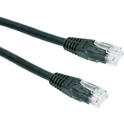 Патч-корд UTP Cablexpert PP12-0.5M/BK кат.5e, 0.5м, литой, многожильный (черный) (PP12-0.5M/BK)