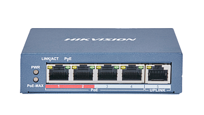 Коммутатор Hikvision PoE-коммутатор  Hikvision (DS-3E0105P-E(B))