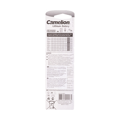 Батарейка CAMELION Lithium CR1220-BP5 5 шт. в блистере (CR1220-BP5)