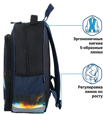 Рюкзак ПИФАГОР Space trip, Black-Dark Blue (270661)