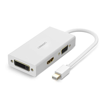 Конвертер Ugreen MD114 Mini DP To HDMI/ VGA/ DVI(24+1) Converter White, 20417 (20417)