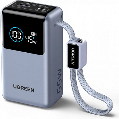 Мобильный аккумулятор Power Bank UGREEN, 10000mAh, голубой, PB727 (75701B)
