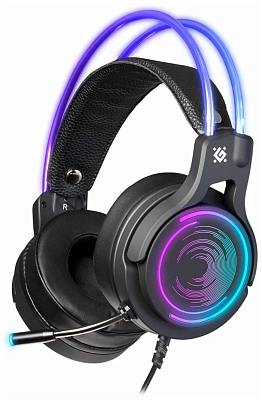 Наушники-гарнитура игровые Defender Cosmo PRO объемный звук 7.1, RGB, черный (64536)