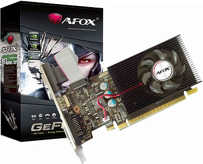 Видеокарта NVIDIA, 4 GB, Afox GT 730, DVI/HDMI/D-Sub, GDDR3/128bit, +LP (AF730-4096D3L6)
