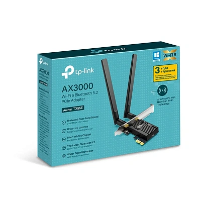 Сетевой адаптер беспроводной PCIe AX3000 Tp-Link Archer TX55E Bluetooth 5.2 (Archer TX55E(UN))
