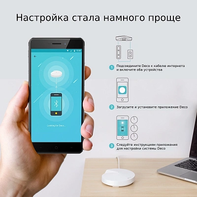 Домашняя Mesh Wi-Fi система GbE AC1300 Tp-Link Deco M5 (3-pack) (Deco M5(3-Pack)(EU))