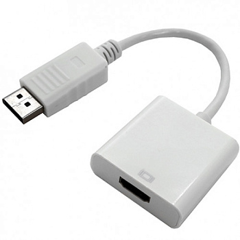 Переходник DisplayPort -> HDMI Cablexpert A-DPM-HDMIF-002-W, 20M/19F, белый, пакет (A-DPM-HDMIF-002-W)