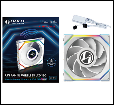 Вентилятор для корпуса Lian Li UNI FAN SL WIRELESS LCD 120 Reverse Blade (G99.12RSLLCD1W1W.00)
