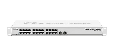 Сетевой коммутатор MikroTik CSS326-24G-2S+RM  Cloud Smart Switch Layer 2 PoE, 24 порта 10/100/1000 М (CSS326-24G-2S+RM)