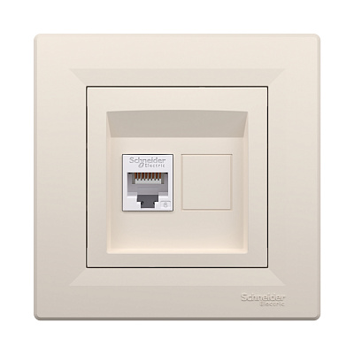 Розетка компьютерная SE EPH4700123 Asfora RJ45 кат. 6 в сборе кремовый (EPH4700123)