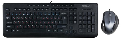 Клавиатура Delux DLD-6220OUB, Black + мышь (DLD-6220OUB)