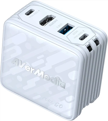 Карта видеозахвата Зарядный блок + передача данных  AverMedia Core GO, Charging 100W, white GC313 (40AAGC313AWP)