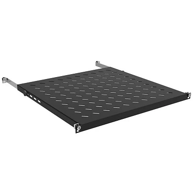 Полка стационарная ZPAS, 1U, 650×750 мм, черный металл, до 70 кг (W-8264-650-161)