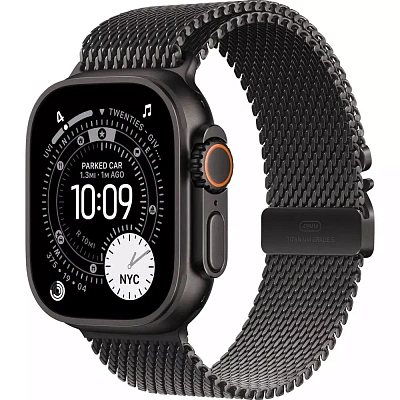 Смарт часы Apple Watch Ultra 3 GPS + Cellular 49mm Black Titanium Case with Black Titanium Milanese Loop - Large (MF1T4QR/A)