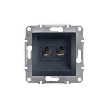 Розетка компьютерная двойная SE EPH4400171 Asfora RJ45 кат. 5е механизм антрацит (EPH4400171)