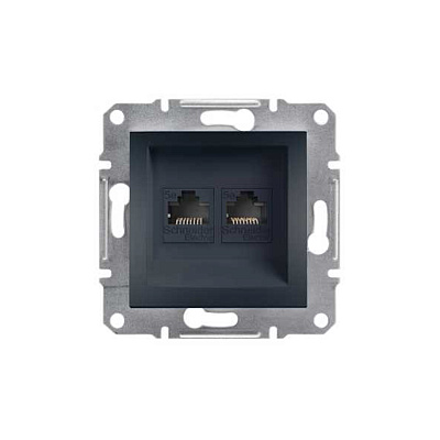 Розетка компьютерная двойная SE EPH4400171 Asfora RJ45 кат. 5е механизм антрацит (EPH4400171)