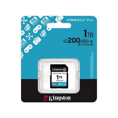 Карта памяти SD, Kingston Canvas Go! Plus, 1TB, Class 10 (SDG4/1TB)