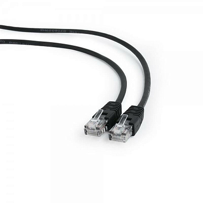 Патч-корд UTP Cablexpert PP12-10M/BK кат.5e, 10м, литой, многожильный (чёрный) (PP12-10M/BK)