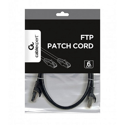 Патч-корд FTP Cablexpert, кат. 6, 1м, чёрный (PP6-1M/BK)