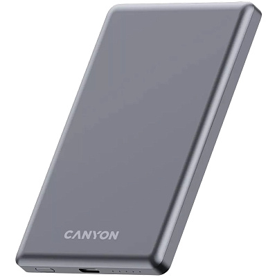 Power Bank CANYON OnPower 505 slim Magnetic 5000 mAh PD20W Dark Grey (CNS-CPB505DG)