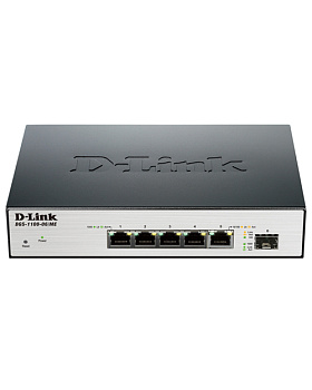 D-Link DGS-1100-06/ME/A1B Упр-ый  L2  5 портов 10/100/1000Base-T и 1 портом 100/1000Base-X SFP (DGS-1100-06/ME/A1B)