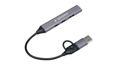 USB Хаб 4 port, Gembird UHB-C444, black (UHB-C444)