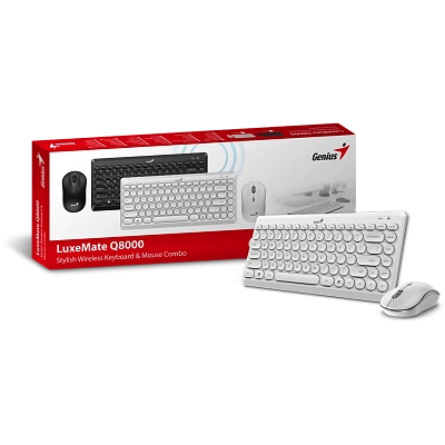 Клавиатура Genius LuxeMate Q8000, + мышь, White, (31340013411)