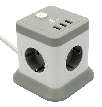 Сетевой фильтр Cablexpert Tower, TWR-4-U3-W-3 белый (TWR-4-U3-W-3)