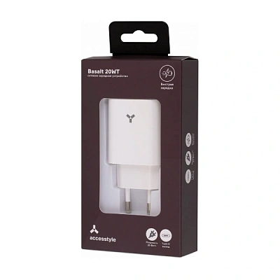 Зарядное устройство сетевое Accesstyle Basalt 20WT White (Basalt 20WT White)