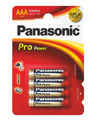 Батарейка щелочная PANASONIC Pro Power AAA/4B (LR03XEG/4BP)