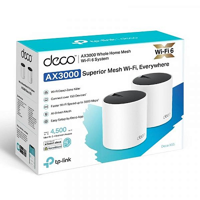 Домашняя Mesh Wi-Fi система GbE AX3000 Tp-Link Deco X55 (2 устройства) (Deco X55(2-pack)(EU))