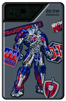 Пауэрбанк Transformers TF-D10 Optimus Prime, 10000 mAh - Gray (TF-D10-OP)