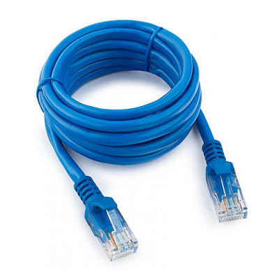 Патч-корд UTP Cablexpert PP12-2M/B кат.5e, 2м, литой, многожильный (синий) (PP12-2M/B)