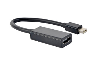 Переходник miniDisplayPort - HDMI, Cablexpert A-mDPM-HDMIF-02, 20M/19F, кабель 15см, черный, пакет (A-mDPM-HDMIF-02)
