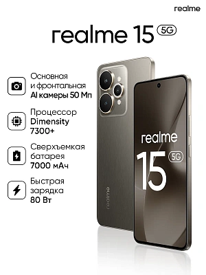 Смартфон REALME RMX5106 (REALME 15) серый 12 + 512 (6941764472686)