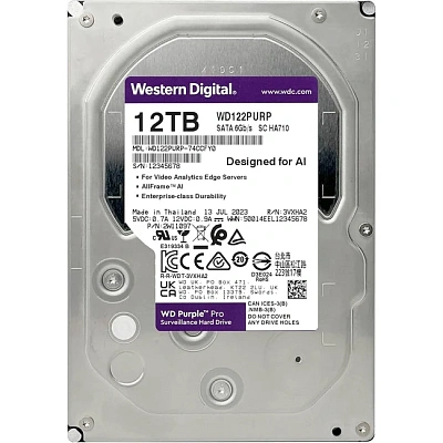 Жесткий диск HDD 12Tb SATA 6Gb/s Western Purple Pro (WD122PURP)