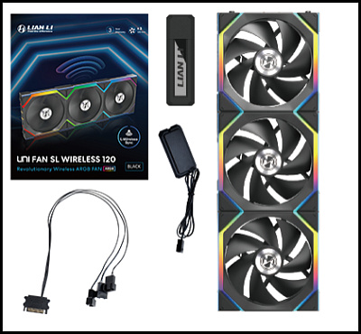 Вентилятор для корпуса Lian Li UNI FAN SL WIRELESS 120 3x120mm (G99.12SL1W3B.00)