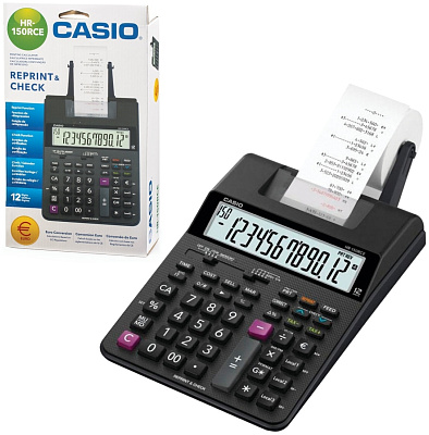 Калькулятор печатающий CASIO HR-150RCE-WB-EC, ЗУ в комплекте (HR-150RCE-WB-EC)
