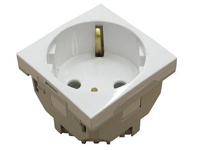 Efapel 45131 SBR Розетка 220В 2к+з, (45х45мм), белая (45131 SBR)