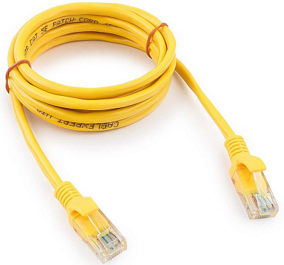 Патч-корд UTP Cablexpert PP12-2M/Y кат.5e, 2м, литой, многожильный (жёлтый) (PP12-2M/Y)