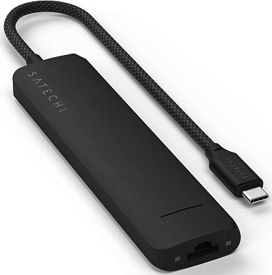 Картридер / USB-хаб Satechi 7-in-1 USB-C Slim Multiport Adapter with Ethernet - Black (ST-P7SK)
