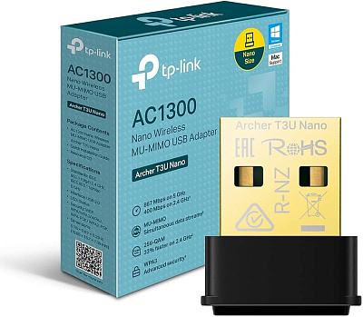 Сетевой адаптер беспроводной USB AC1300 Tp-Link Archer T3U Nano  (Archer T3U Nano(EU))