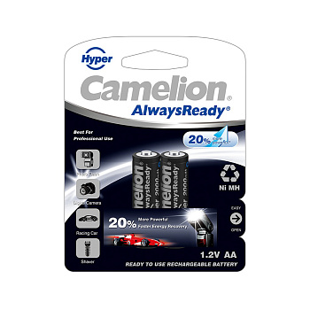 Аккумулятор CAMELION AlwaysReady "Hyper" Rechargeable Ni-MH NH-AA2000HPBP2 2 шт. в блистере (NH-AA2000HPBP2)